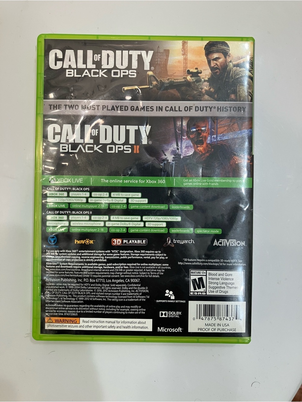 Microsoft Xbox 360 Call of Duty: Black Ops & Black Ops II Combo Pack - Green - Picture 2 of 3